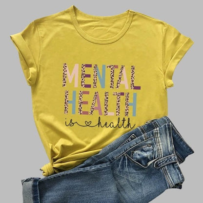 Mental Health Matters Leopard Print-T-shirt