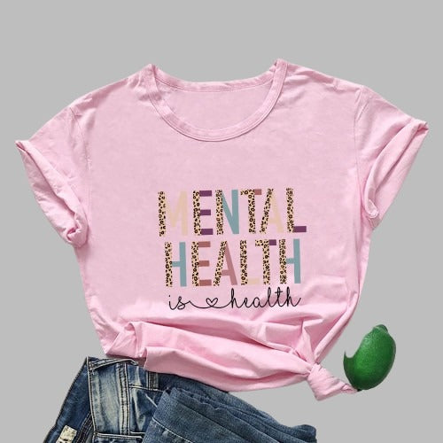 Mental Health Matters Leopard Print-T-shirt