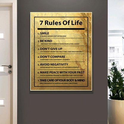 7 Rules of Life Poster - Positive Mentality Boutique 