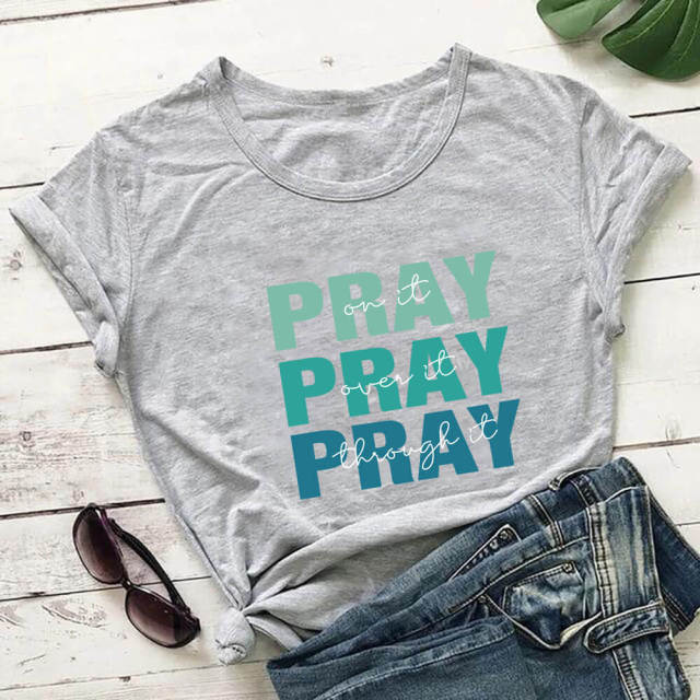 Pray On It Pray Over It T-Shirt - Positive Mentality Boutique 