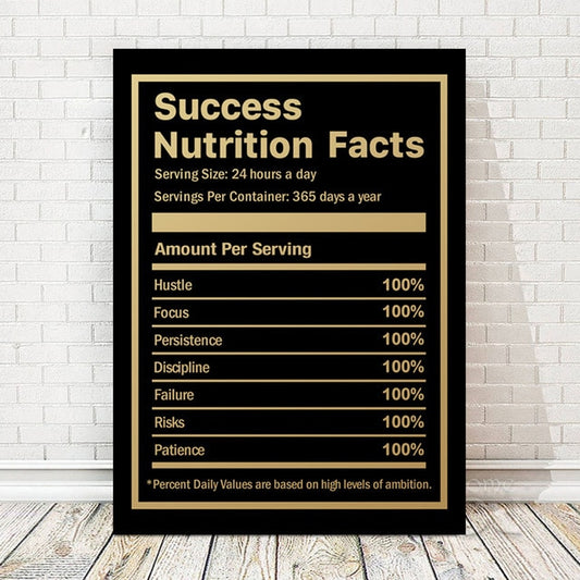 Success Facts Inspirational Poster - Positive Mentality Boutique 