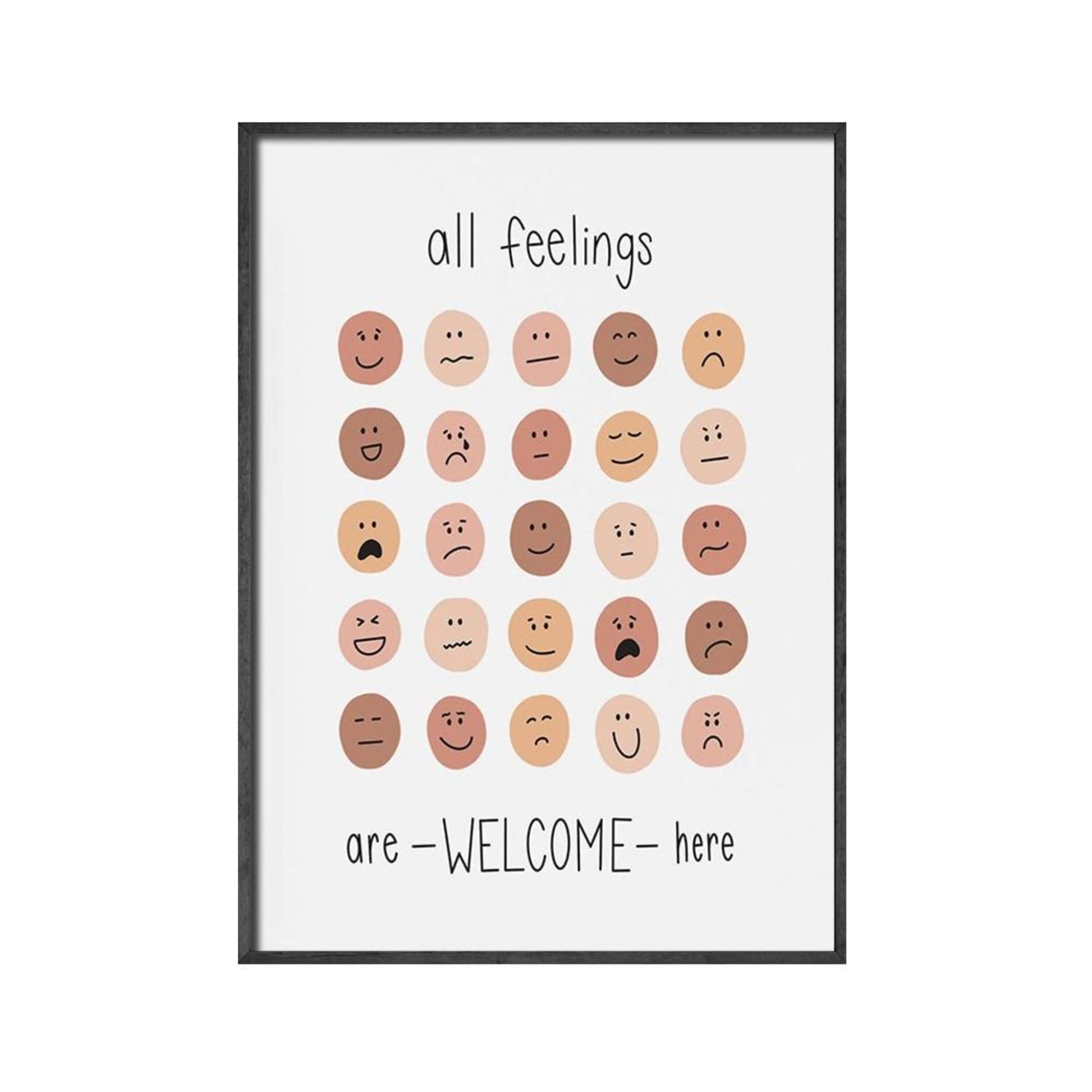 All Feelings Are Welcome Here Poster - Positive Mentality Boutique 