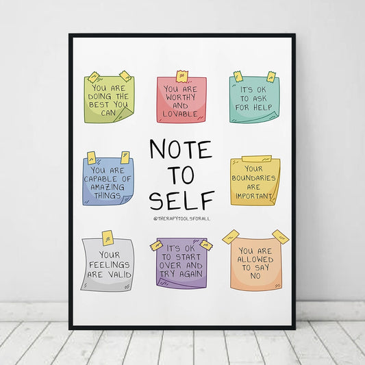 Note to Self Poster - Positive Mentality Boutique 