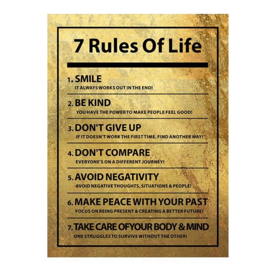 7 Rules of Life Poster - Positive Mentality Boutique 
